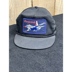 Vintage 90s Air Force Thunderbirds Jet Patch Rope Hat/Cap Zip Back Adjustable